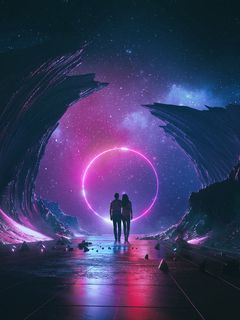 星空下的拥抱